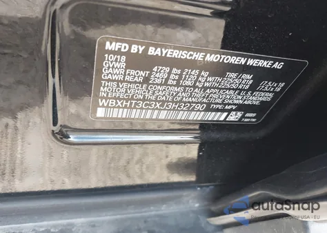 2018 BMW X1 xDrive28I z USA, uszkodzony, nr VIN WBXHT3C3XJ3H32790